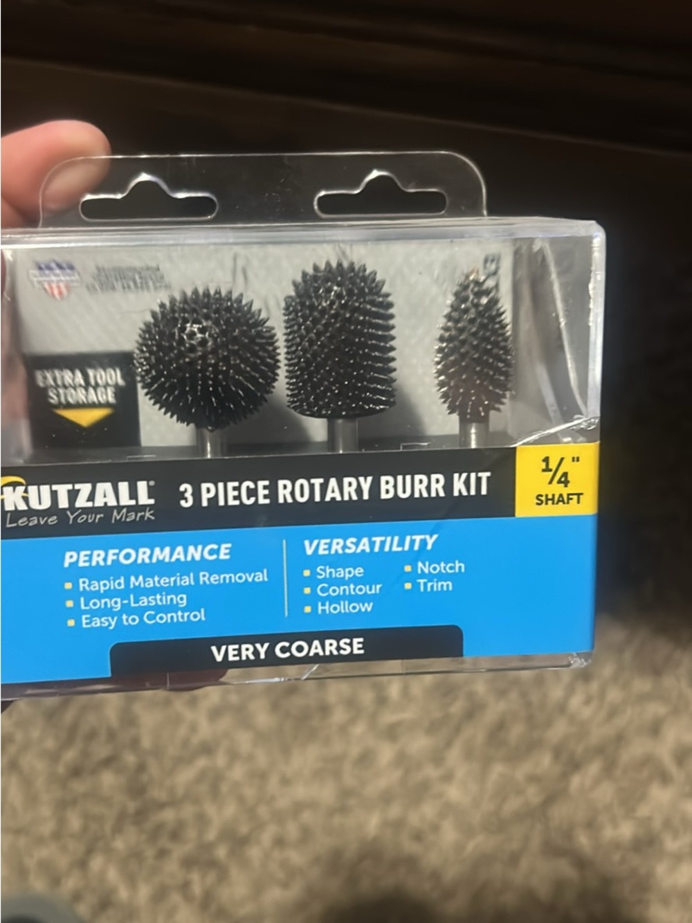 Kutzall 3-Piece Rotary Burr Kit - Black